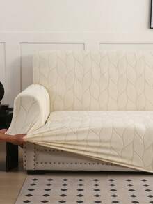 1pc All-Season Minimalist Full Coverage Universal One-Piece Sofa Cover, Anti-Pilling, Removable, Machine Washable, Dust-Proof, Non-Slip, All-In-One Sofa Slipcover - Beige - View 8