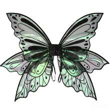 Adult & Fairy Wings Set, Includes Flower Crown, Fairy Hair Accessories With Sequins, Magic Wand And Elf Ears Organza Butterfly Wings Halloween - A - View 9