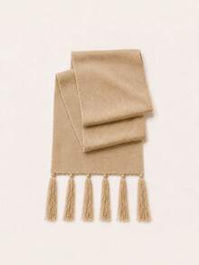 1PC Baby Fashion Knitted Tassel Scarf, 7 Solid Colors Minimalist Casual Style, Autumn/Winter Baby Preferred Accessory, Suitable For Basic Commuting, Daily Casual Wear, Hand Washable - Multicolor - View 17