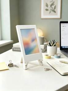 1-2pcs 3D Printed White Mini Instant Photo Frame, Easel-Style Photo Display Stand, Reusable Desktop Photo Decor, Multi-Scenario Universal Desktop Decoration, Perfect Gift For Birthday, Anniversary, Holiday And Christmas - Multi-color - View 3
