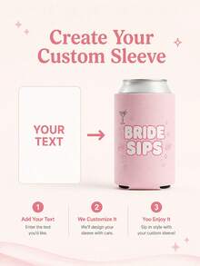 Personalized Can Sleeve, Pink Hot Girl Sips Beverage Cover With Retro Lettering, Custom Text Drink Sleeve For Women And Friends, Pool Party And Bridal Event Accessory, Cup Sleeve For Daily Drinks, Girls Night Celebrations And Gift Giving - Multicolor - View 6