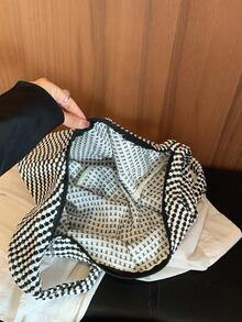 Dedoo 女款條紋鉤針編織波希米亞風格大容量單肩托特包，休閒隨性，適合夏季海灘度假與日常使用 - 彩色 - 查看 7
