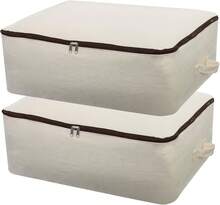 Beige Storage Bags, 2-Pack: Durable And Breathable Storage Bags, Ideal For Storing Duvets, Pillows, Blankets, Bedding, And Clothing. Dimensions: 65 X 47 X 22 Cm - Beige - View 8