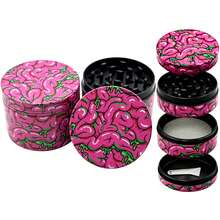 Premium Zinc Alloy Grinder - 50mm UV Printed Funny Pink Brain Cartoon Pattern, Efficient Herb Grinder, Vanilla Crusher, Suitable For Daily Use, Exquisite Gift For Men And Women, Christmas Gift Choice, Best Gift Option - View 3