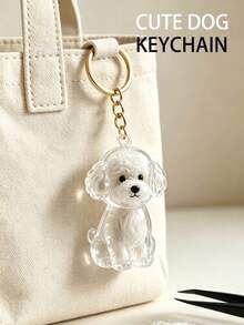 Pet Hair Memorial Keychain Pendant, Cute Teddy Dog Transparent Hair Collector, Creative Dog-Shaped Keychain, Designed For Collecting Pet Hair, Can Be Used As A Keepsake - Multicolor - View 2