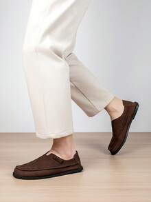 2026 New Niche Colorblock Loafers Retro Slip-On Soft Flat Sole Patchwork Men's Loafers - Brown - View 10