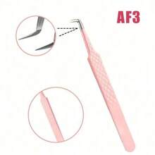 Fadvan 1pc Eyelash Extension Tweezers Pink Stainless Steel Ultra-Hard Tweezers With Fiber Tip High Precision Anti-Static Tweezers - Pink - View 2