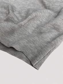 1pc Women's Spring/Autumn/Winter Grey Argyle Plaid Crew Neck Pullover Long Sleeve Knit Sweater Top, Inner Layer Knit Base Layer Top, Machine Washable - Grey - View 7