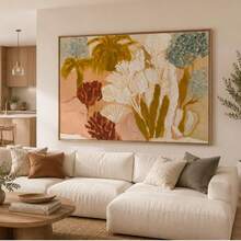 1pc Horizontal Abstract Botanical Canvas Wall Art Textured Tropical Palm Tree Oil Painting Unframed Boho Plant Poster Landscape Wall Decor Picture Living Room Bedroom Home Decor - Pattern - View 3
