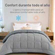 Shoppe house - Edredón de Fibra 170/300 gr/m2 - Edredón Relleno Nórdica Reversible de Dos Colores, Suave, Transpirable, Ligera, 100% Poliérster - 170gr/M² - Gris - Ver 5