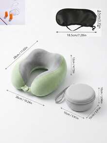 1pc Ergonomic U-Shaped Neck Pillow With Storage Bag, Memory Foam Travel & Office Support Pillow, Removable & Washable Cover, Lightweight Portable Neck Pillow, Suitable For Airplane, Car, Bed, Compressible Fit Design (No Power Required) - A - View 11