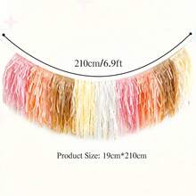 1Set Boho Style Paper Tassel Garland, Pink Orange Cream White Mixed ...