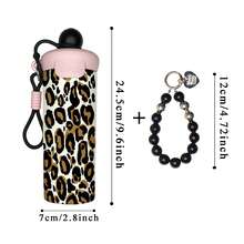 1PC 600ML Simple Leopard Print, Personalized Leopard Print, Stylish Leopard Pattern Stainless Steel Thermal Cup, Dual-Use Coffee Cup, Portable Straw Cup, Lanyard Thermal Cup, Suitable For Office, Home, Gift Recommendation, Coffee/Milk/Tea - Multicolor - View 11