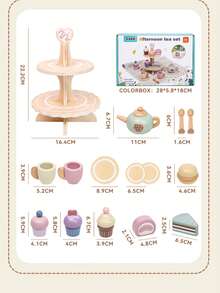 Children's Pretend Play Dessert Afternoon Tea Set, Realistic Kitchen Model, Parent-Child Interactive Educational Toy - Multicolor - View 7