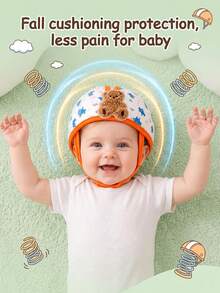 HAPPY WALK 1pc Baby Learning To Walk Anti-Collision Hat, Cute Bear Head Anti-Collision Head Protection Pad, Head Protection Hat, Anti-Collision Equipment Baby Learning To Walk Helmet, Second Generation Upgraded Version. - 2nd Gen Upgraded Version - Bear Hat - View 2