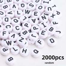 300 piezas de cuentas con letras o símbolos de 7x4mm para pulseras y collares de joyería, múltiples colores y estilos, corazón, estrella, símbolo, paz, cruz, letra - Multicolor - Ver 14