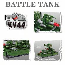 China Building Block Toy Assembly KV99 Tank Model Decoration Military Series Birthday 800pcs Gift - KV99 Tank [Bagged] 800pcs - View 4