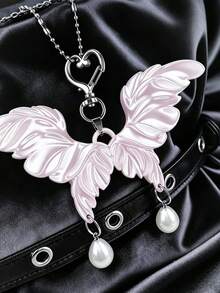 Angel Wing Pearl Bag Charm Keychain, Aesthetic Y2K Butterfly Wing Pendant Accessory For Handbag Backpack Decoration - Multicolor - View 4