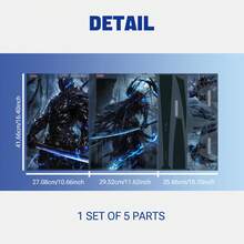 Gothic Dark Fantasy Warrior Theme Sticker Kit, Compatible With PS5 Disc Edition Console And Dual Controllers, High-Quality Vinyl Film, Scratch-Resistant, Waterproof, Easy To Remove Without Residue - View 11