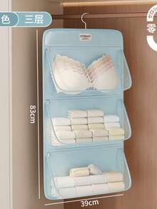 1pc Mesh 1/2/3-Layer Hanging Travel Toiletry Bag, Large Capacity, Front Zippered Pocket, Unisex, Mesh Storage Hanging Bag, Underwear Organizer Bag, Home Wardrobe Layered Breathable And Visible Storage Bag. - Multicolor - View 11