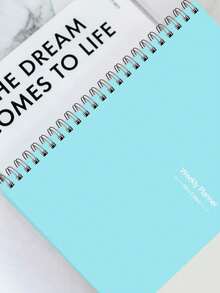 A5 Weekly Planner, Undated Spiral Bound Notebook, Silver Double Coil Binding, Dusty Blue Soft Cover, Large Capacity Writing Pages, Portable Journal Notebook, School And Office Supplies, Suitable For Back To School Student Study Plans, Homework Planning, Teacher Daily Records, Workplace Schedule Management, Gift For Students, Teachers, Colleagues, Friends - Blue - View 3