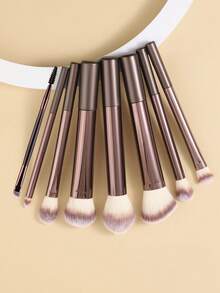 BAILIFOREVER 4/8Pcs Premium Makeup Brush Set Soft Fluffy Synthetic Hair Face Eye Make Up Brushes, Foundation Powder Blush Highlighter Eyeshadow Concealer Eyebrow Spoolie Brush Kit, Professional Cosmetic Tools For Women Beginners Travel Daily Use - Brown - View 4