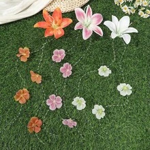 1个女士夏威夷花朵发夹，人造流苏花朵发饰，适合海滩度假、夏威夷婚礼新娘发型、发爪、发夹、发卡、发卡 - 彩色 - 查看 15
