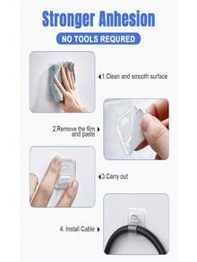 25 Pack Heavy-Duty Waterproof Outdoor Light Hooks With Adhesive Strips - Clear Square Adhesive Backing, -Free Installation For String Lights, Christmas/For Halloween/Thanksgiving Decorations, Compatible With, Edison, - Multicolor - View 8