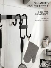 1pc Towel Hook, No-Drill Bathroom Partition Hook, Hook Rack Suitable For Bathrobe, Towel, Door Hook Suitable For Bathroom, Kitchen Multi-Purpose, Bathroom Accessories - Multicolor - View 5