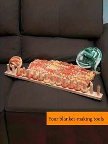 Manual Wooden Weaving Loom, Suitable For Hand Knitting, Crochet And Weaving, Multi-Functional Textile Tool, Can Make Thick Blankets, Scarves Etc., No Electricity Required, Easy Operation, Durable Handmade Weaving Machine - Multicolor - View 7