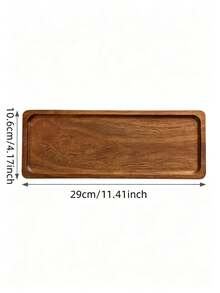 1pc Wooden Tray, Suitable As Snack Tray, Tea Tray, Jewelry Tray, Bathroom Decor Tray, Home Decor Tray, Great Christmas Gift - Yellow - View 10
