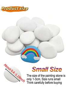 Medium Smooth White Painting Stones - Flat And Hand-Selected, Suitable For Crafts, Art, Decoration - No Chemical Components, Smooth Surface, Even Effect, Suitable For Beginners And Craft Projects, Craft Supplies, Art Projects, Decorative Stones - Multicolor - View 6