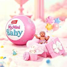 ZURU My Mini Baby Series - "Happy Birthday Baby" (Mamnghe) Birthday Party Theme Birthday Gift ZURU Authentic Mystery Capsule Containing Mini Baby Doll And Accessories, Suitable For Children (Random Style, Only One Included) - Pink - View 8