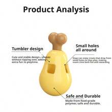 1pc Chicken Leg Wobble Dog Toy, Treat Dispensing Chew Toy, Teeth Grinding Self-Entertainment Boredom Relief Pet Toy - Yellow - View 6