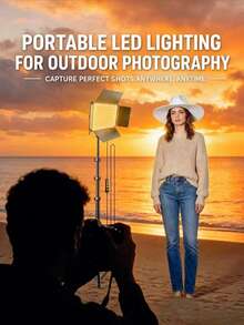 10-Inch Professional Studio LED Square Softbox Fill Light With 63-Inch Adjustable Tripod And Phone Holder, Portable Lighting Kit; Square Softbox With 4 Barn Doors, 38 Color Modes, 10 Adjustable Brightness Levels, Remote Control Compatible, No Battery Required. Suitable For Photography, Makeup, Video Recording, Live Streaming, Online Meetings, And Vlogging; Compatible With Mobile Phones And Cameras - A - View 7