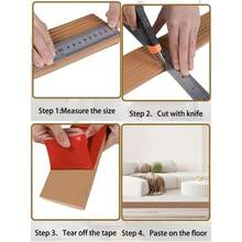 1pc 90cmx5cm Self-Adhesive Rubber Door Threshold Ramp, Self-Adhesive Floor Transition Strip - A - View 4
