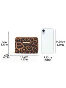 Wallets For Women Leopard Print Wallet, PU Leather Zip Around Clutch, Gold Hardware Purse, Halloween Party Essentials - Multicolor - View 2
