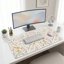 Colorful Petal Pattern Extra Long Gaming Mouse Pad And Desk Mat Set, Non-Slip Durable Rubber Bottom, Smooth Surface, Suitable For Computer Laptop Office Home, Abstract Art Decor, Back To School Supplies - A - View 5