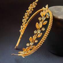 1pc Shiny Elegant Party Iron Headband Bridal Wedding Hair Accessory For All Seasons - Champagne - View 10