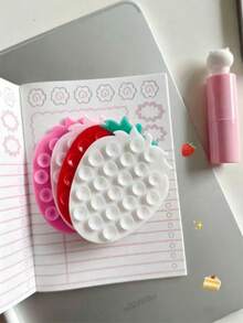 3pcs Combination Suction Cup Strawberry Silicone Suction Cup/Heart Silicone Suction Cup Phone Stand Sticker, Silicone Suction Cup Phone Sticker, Compatible With All Apple Models And Android Tablets, Cute Gift For Girls - Multicolor - View 9