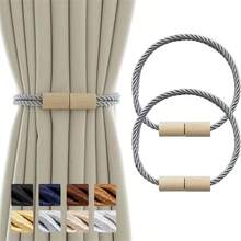 2pcs Curtain Tiebacks Magnetic Boho Curtain Holders For Drapes Rope Curtain Tie Backs For Curtains Window Treatment Holdbacks For Home Decorative - Multi-color - View 9