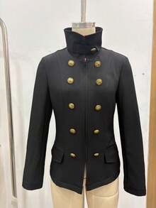 Jaket Lengan Panjang Wanita Kasual Serbaguna Elegan Musim Gugur/Dingin 2026, Cocok untuk Berbelanja, Bepergian, Kencan, Jalan-jalan, dan Lainnya - Hitam - View 8