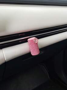 1PC Women's Sparkling Rhinestone Flower Car Console Door Storage Box Red - Multicolor - View 13