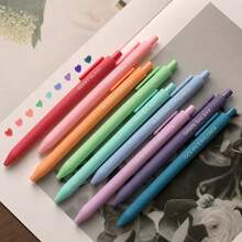 Funfull 9pcs Macaron Color Series Retractable Colored Gel Pens, Comfortable And Smooth Writing, Colorful Ink, Fun Aesthetic UV Printed, Suitable For Gifts, Office And School Supplies - Morandi Color Core - View 6
