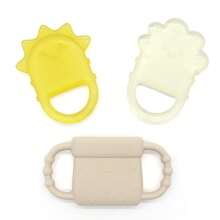 Sun & Cloud Silicone Baby Teether With 2 Refrigeratable Inserts, Easy-Grip Handle, Thanksgiving Halloween Christmas Gift - Multicolor - View 9