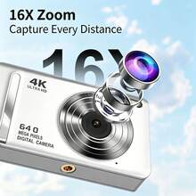 Portable Digital Camera 2.8-Inch Screen AF Auto Focus 21MP 4K Video Recording 16x Digital Zoom Selfie Camera With Fill Light Face Detection Beauty Function - View 1