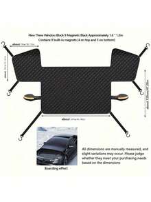 1pc Car Windshield Snow Cover, Thickened & Extended Winter Frost & Snow Shield, Sunshade & UV Protection, Car Sun Visor, Magnetic Snow Cover For Front Windshield, Car Sunshade, Car Snow Cover (2 Random Colors For Car Ears) - A - View 5