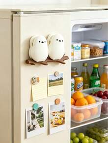 Cute 3D Bird-Shaped Magnetic Food Sealing Clips, Strong Magnet Snack & Bread Bag Clips, Refrigerator Magnet Decor, Reusable Bag Clips - Multicolor - View 2