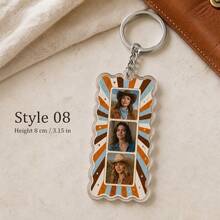 1pc Custom Personalized Photobooth Style Keychain, Custom Photo Couples Keychain, Besties Photo Keychain, Gift For Boyfriend, Besties Gift - Pink - View 11