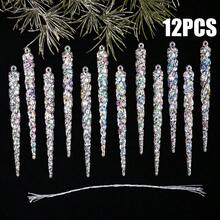 12/24/48pcs Transparent Icicle Pendant, Colorful Icicle Christmas Tree Decoration Pendant, Plastic Spiral Icicle Decoration Pendant, Christmas Decoration - Ice Bar - View 14